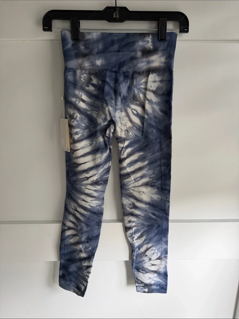Tory Burch Blue and White Tie-Dye High-Waist Leggings